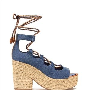 TORY BURCH Positano Lace-Up Platform Espadrille